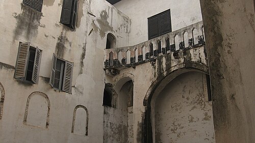 Elmina Castle on the coast of Ghana, one of the largest slave trading forts in West Africa